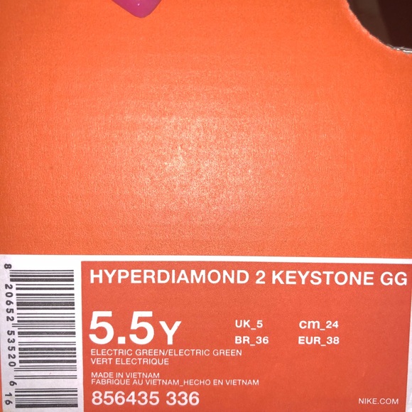 🆕 Nike Kids Hyperdiamond 2 Keystone Cleated Shoe - Picture 7 of 7